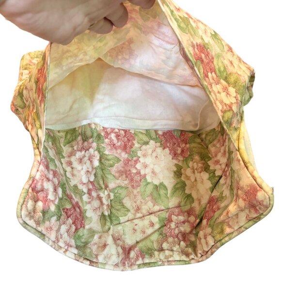 VTG Accent Pillowcase Square 14 x 14 Bougainvillea flower Pink Green Cream - Picture 4 of 6